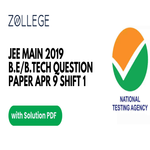JEE Main 2019 Question Paper with Answer Key PDF Apr 9 Shift 1 ZPYP